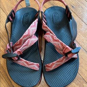 Chaco Sandals with Red and Black Straps